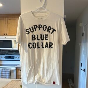 White 'Support Blue Collar' Graphic Tee